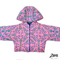 Pink Floral Zip-Up Hoodie
