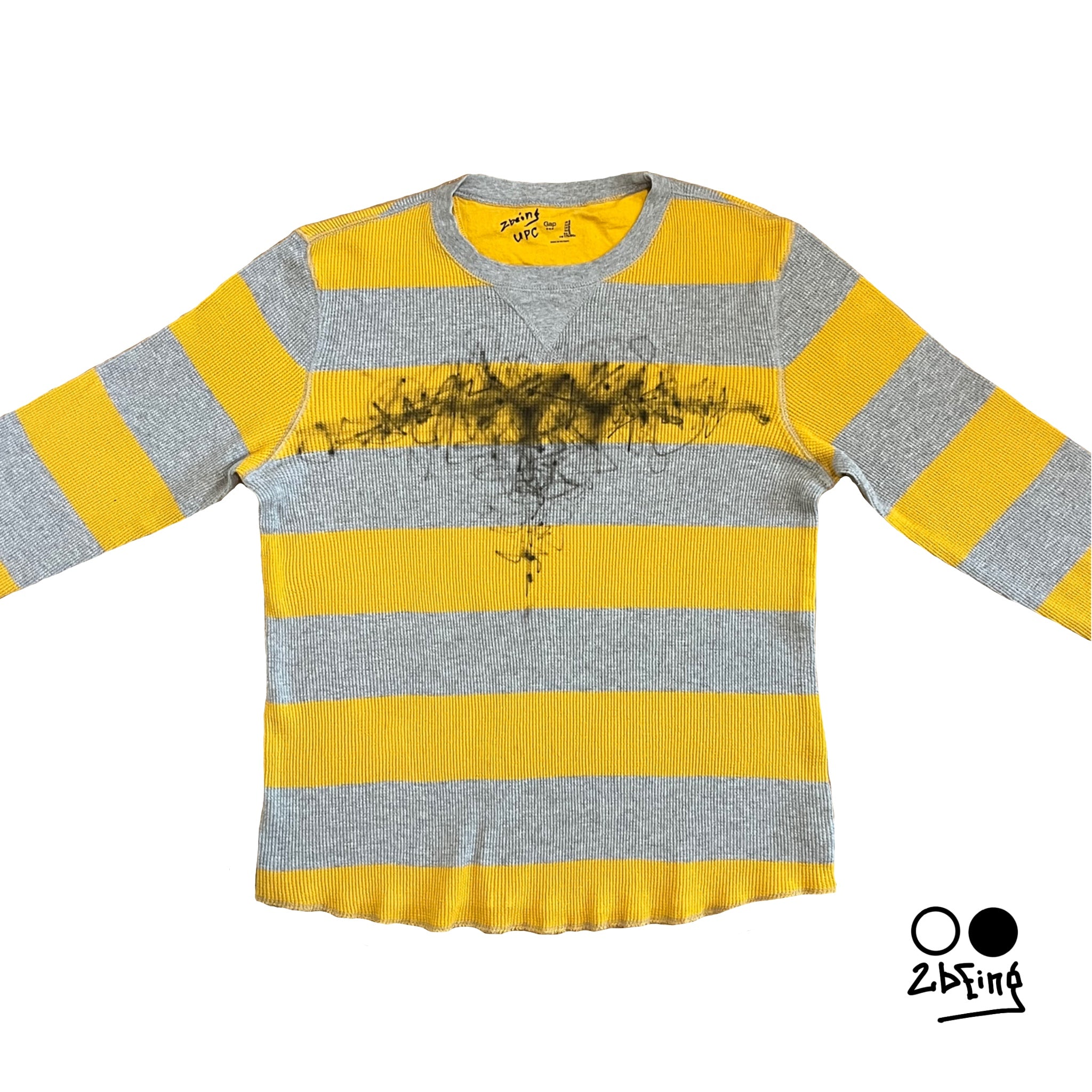 Yellow and Grey Ribbed Long Sleeve