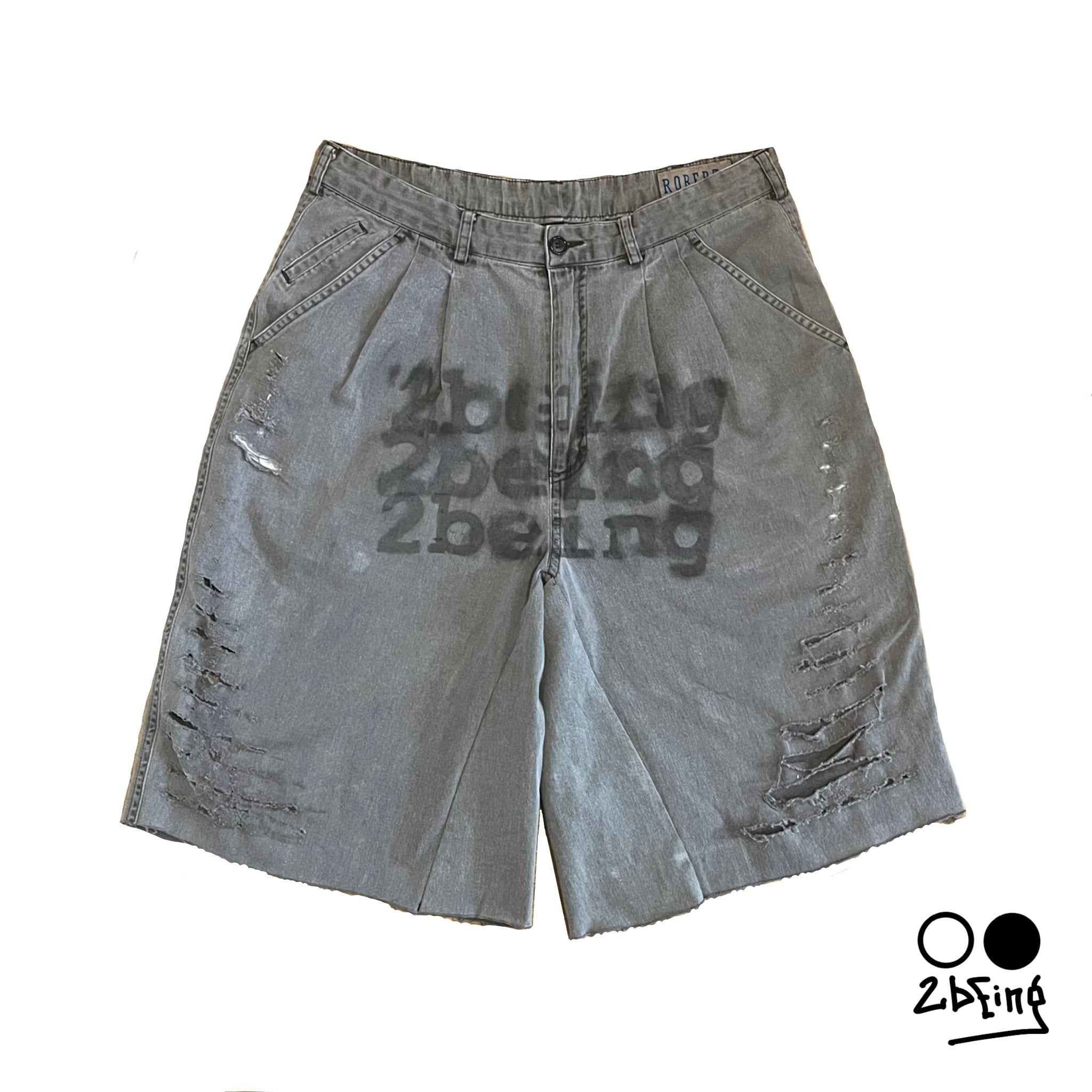 Grey Distressed Shorts